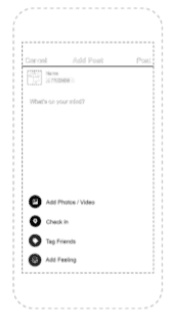 Facebook design patent to create post layout on mobile