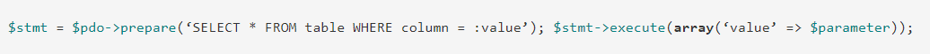 Example of a secure database query instead