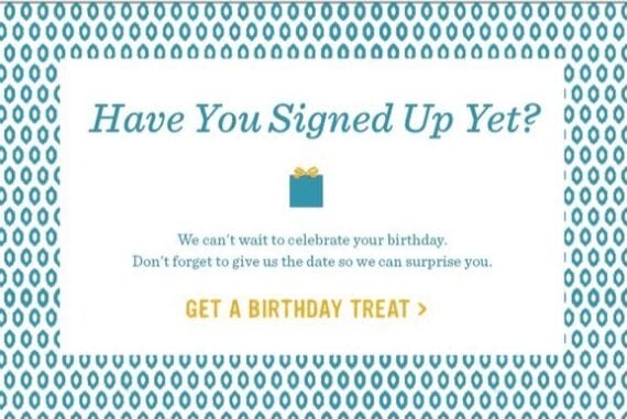 West Elm Birthday Email Promo Example