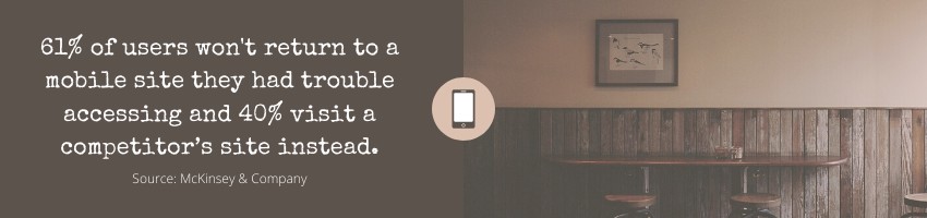 Your mobile website must be easy to use and fast or you'll lose 40% to a competitor