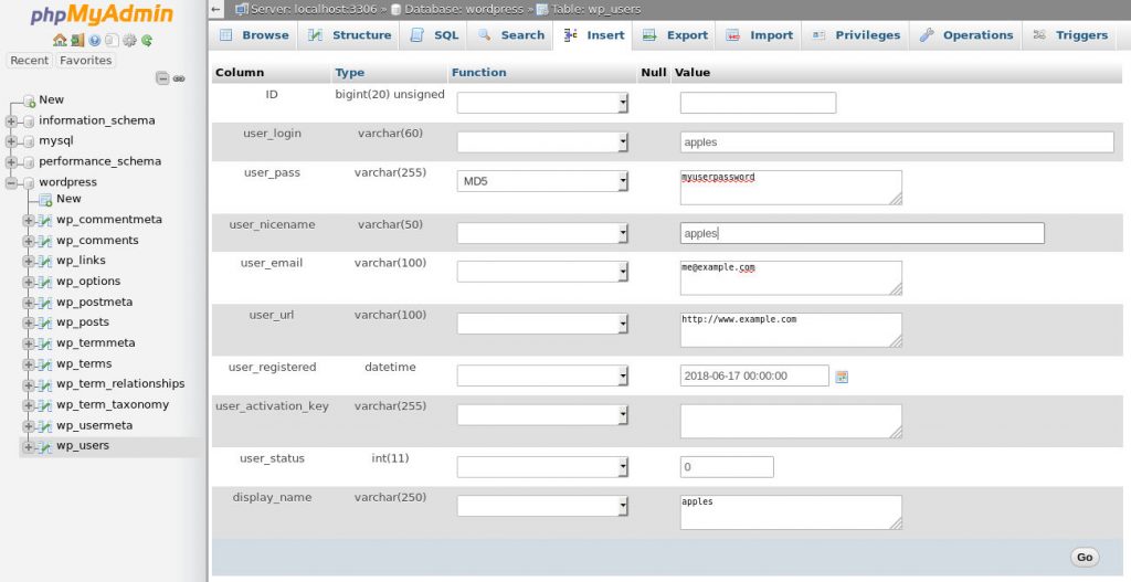 Easily update or replace WordPress Admin password using phpmyadmin