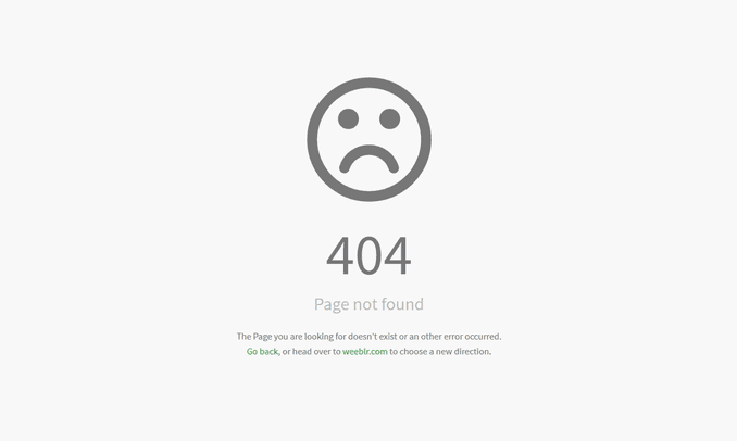 Standard 404 error page