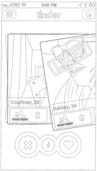 Tinder swipe right design patent